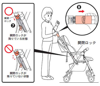 アップリカ ベビーカー 開かない