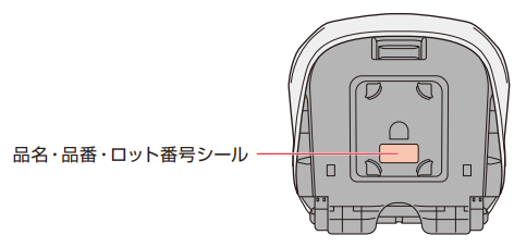 チャイルドシートの製品名、品番、ロットNo. はどこを見れば