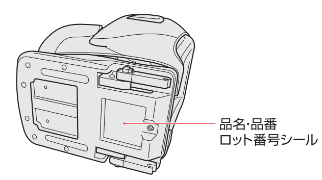 チャイルドシートの製品名、品番、ロットNo. はどこを見れば